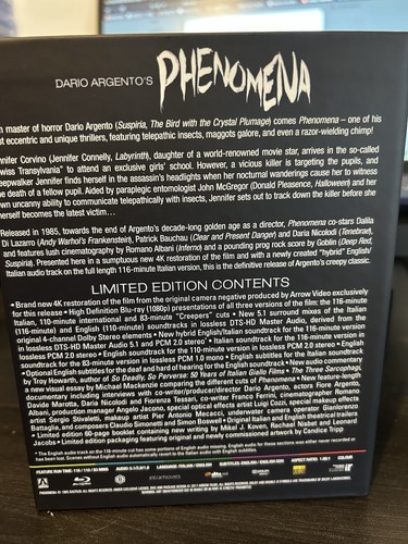 Phenomena Limited Edition Blu Ray Box Set ARROW UK Release - Picture 2 of 4