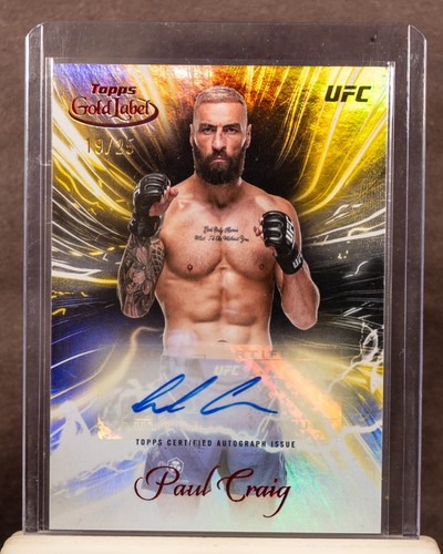 Paul Craig Red Foil Auto SSP #19/25 Surging Signatures 2024 Topps Gold Label UFC
