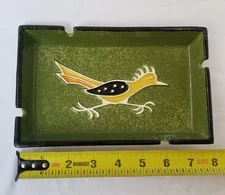 Vintage 1950’s Ashtray LEGENDWARE Road Runner Sedona AZ Ceramic 7.75” X 4.75”USA