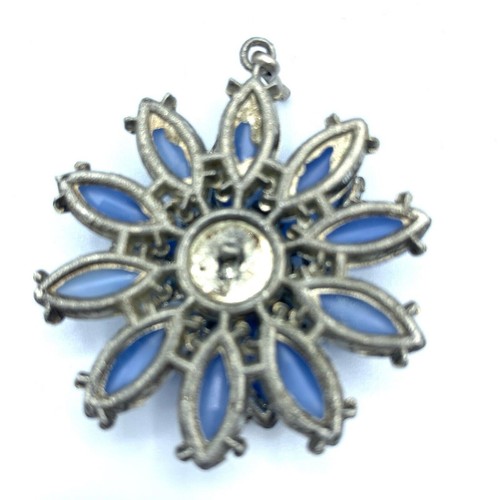 Vintage Juliana Style blue double starburst pendant unsigned - Imagen 2 de 7