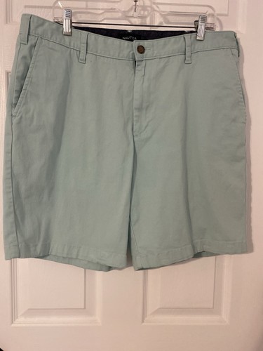 Nautica Herren Deck Shorts 38x8 Mintgrün Stretch Freizeit Sommer Chino Golf - Bild 1 von 5