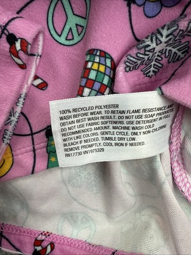 Art Class Girl's Size Large (10-12) Smiley Christmas Long Sleeve Pajama Set Pink - Picture 6 of 7