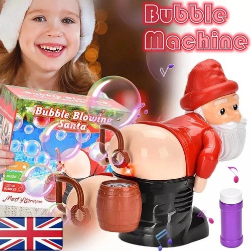 Santa Automatic Bubble Machine Electric Christmas Funny Fart Bubble Toy Gifts