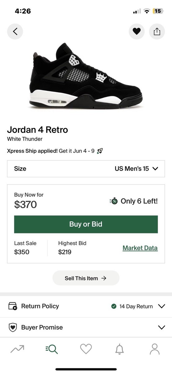 スニーカー Nike Air Jordan 4 Retro \"White Thunder\" Older Kids' Air Jordan 4 'White Thunder' (FQ8213-001