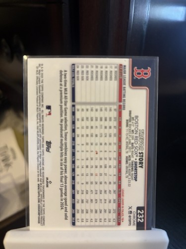 2025 Topps Chrome - Prism Refractor - #232 Trevor Story - Boston Red Sox - Picture 2 of 2