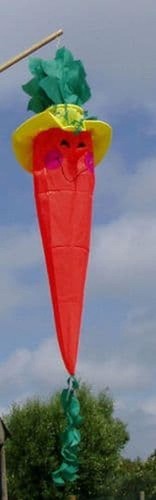 3D Karotten Windsack für Teleskop Fahnenmasten Garten oder Camping Deko - Bild 1 von 1