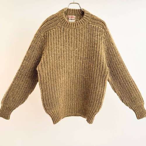 Vintage 1970's Alan Paine Low Gauge Mixed Wool Knit Sweater Size 42 Gold Green - Picture 10 of 10