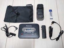 Panasonic RQ-SX65F Cassette Recorder Black /w Remote Mic Charger Used from Japan