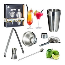 Relaxdays 10020581 Set per Cocktail, Acciaio Inossidabile, Argento - NUOVO 