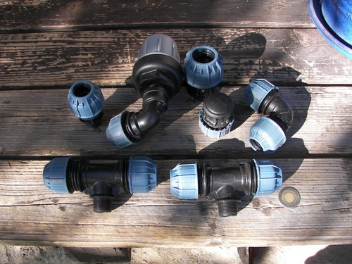 PE Fitting Klemmverbinder Verschraubung 25 + 32 mm PE Rohr und Endlüftungsventil - Bild 2 von 8