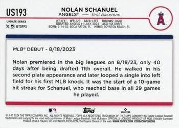 2024 Topps Update #US193 Nolan Schanuel Aqua NM - Picture 2 of 2