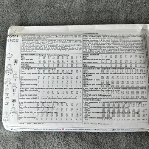 Simplicity Pattern 1091 Sz 14-22 Anime Villain Sailor Flirty Cosplay Costume - Picture 3 of 6