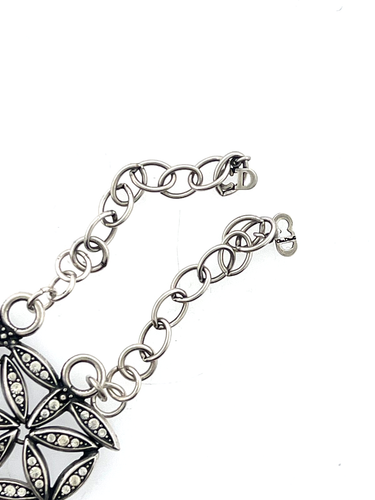 Vintage CHRISTIAN DIOR / John Galliano Masai Gunmetal Clear Rhinestone Choker - Picture 6 of 14