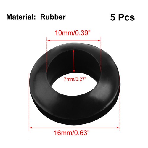 Wearing Resistant 10mm Double Side Rubber Grommets 5Pcs - Photo 2/7