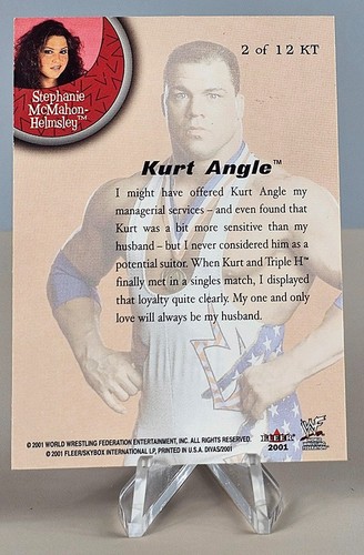 Kurt Angle 2001 Fleer WWF The Ultimate Divas Collection Kiss and Tell Rookie RC - Picture 2 of 2