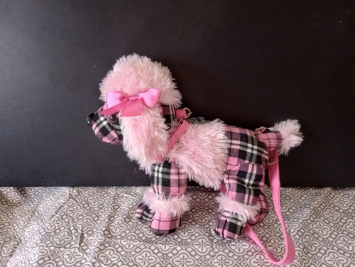 Girls Poodle Purse Pink Plad Zipper Closure - Picture 1 of 11