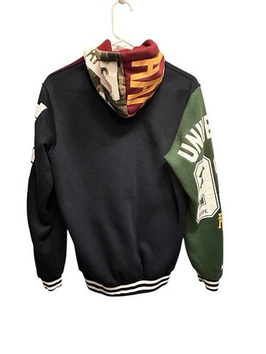 Aape by Bathing Ape Button Snap Hooded Hooded Varsity Jacket Multi Color Size M - Picture 3 of 6