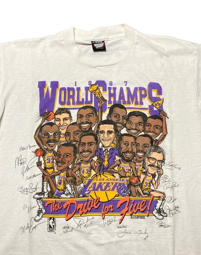 Camiseta Vintage Años 80 Puntada Única Los Angeles Lakers 1987 Campeones del Mundo XL EE. UU. - Imagen 2 de 7