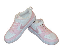 NIKE Girls Court Borough Low Recraft Pink White Leather SZ 2Y Sneakers Shoes EUC