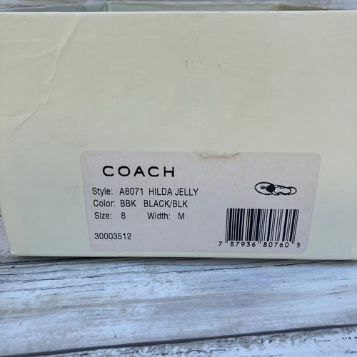 Coach Sandals Shoes Sz 8B Hilda Jelly Black Beaded Strappy Coastal Glam Resort - Picture 10 of 13