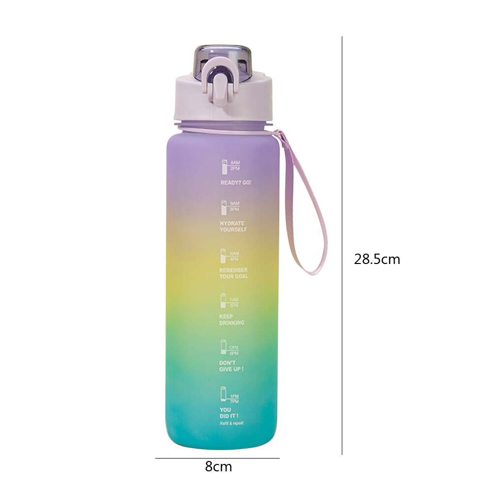 1000ml Gradient Color Water Bottle Large Capacity Sports Bottle for