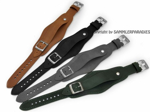 PILOTBAND 18 20 22mm mit Unterlage Luftwaffe Style Leder auch für feste Stege UN - Bild 2 von 8