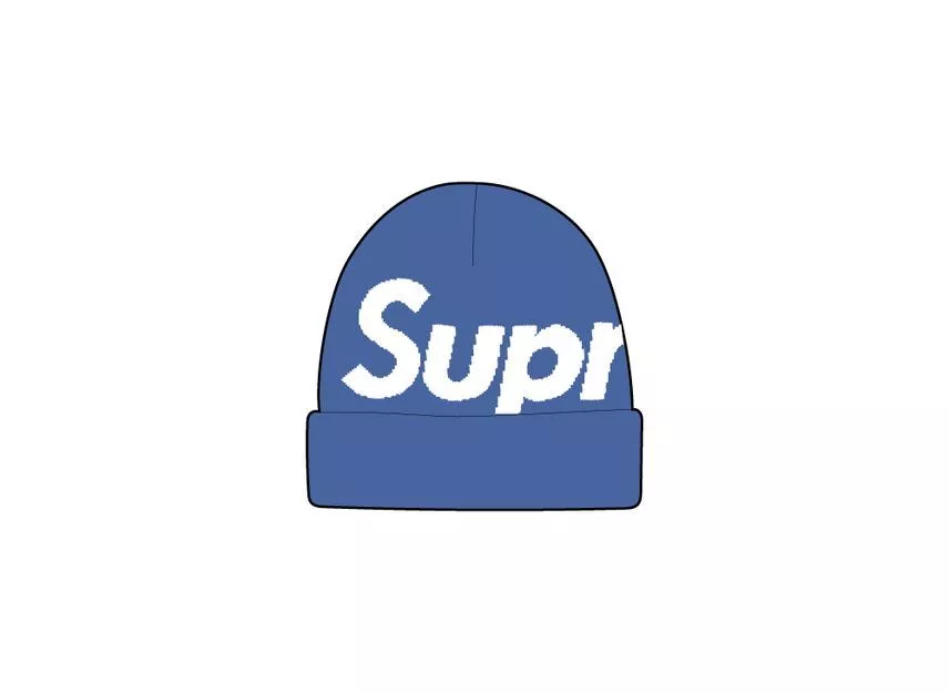 Bonnet bleu grand logo Supreme