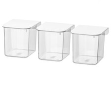 IKEA - Storage Box With Lid - Transparent Plastic White - 3 Pack - Skadis