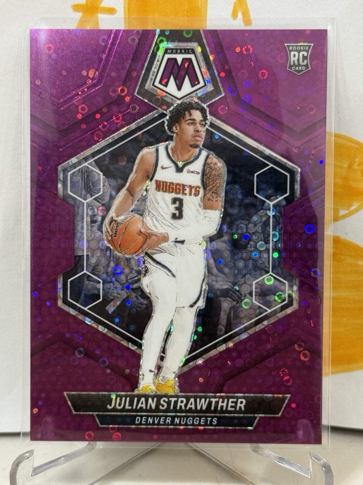 Julian Strawther 2023-24 Panini Mosaic Fast Break Purple Disco Prizm /50 RC #214