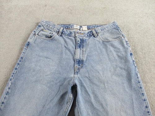 VINTAGE Calvin Klein Jeans Men 38x30 Blue Denim Baggy Faded 90s Y2K Grunge Skate - Picture 2 of 13