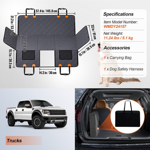VEVOR Funda de Asiento de Coche para Perros Impermeable 142x77 cm para Camión - Bild 7 von 12