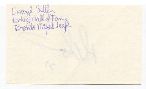 Darryl Sittler Signed 3x5 Index Card Autographed NHL Hockey Toronto Maples Leafs - Picture 2 of 2