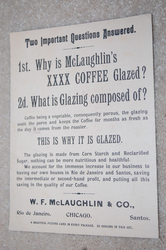 VIKTORIANISCHE HANDELSKARTE 4 MC LAUGHLIN'S XXXX KAFFEE VIER MÄDCHEN SCHÜRZE ÄPFEL 1892 - Bild 6 von 6