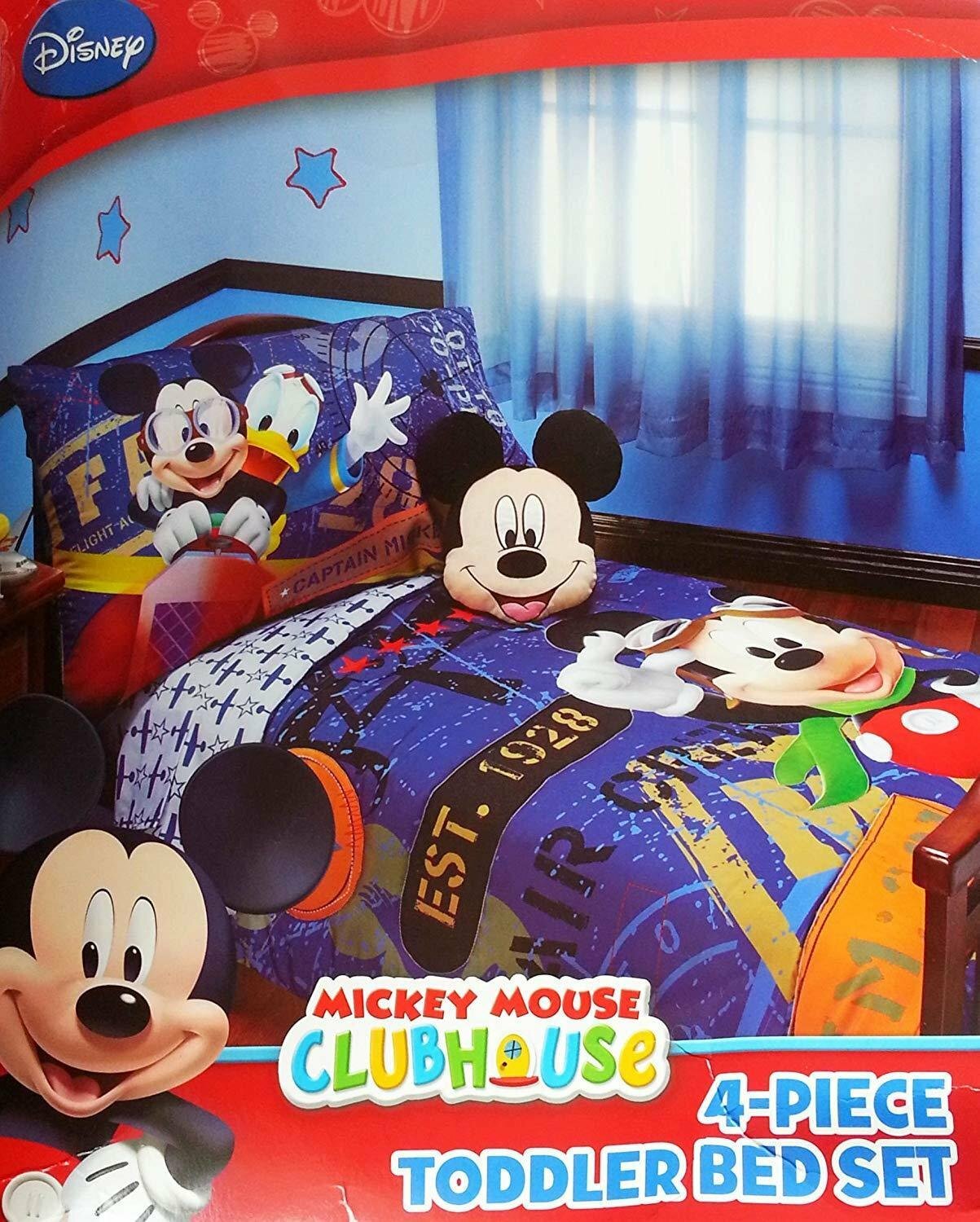 Disney Mickey Mouse 4 Piece Toddler Bedding Set Flight Academy