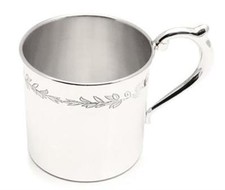Baby Cup Floral in Sterling Silver made by Cunill, Brand New in Box