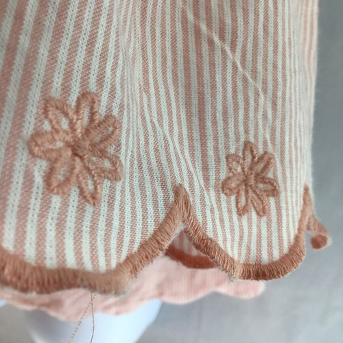Preswick & Moore Medium Womens Cottage Core Peach Striped Blouse 3/4 Sleeve - Picture 5 of 12