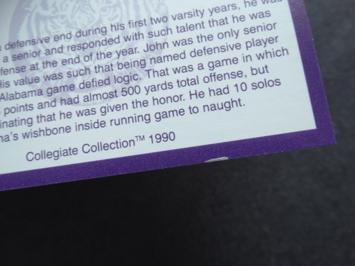 1990 Collegiate Collection LSU Tigers Football Complete Your Set U You Pick - Picture 171 of 415