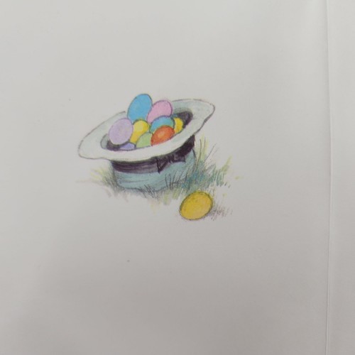 Vintage 1979 Osterkarte Gott segne dich Hase Hase Eier unbenutzt Grußkarte - Bild 3 von 7