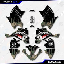 Woodland Savage Camo Racing Graphics kit fits Polaris Outlaw 110 ATV Decal 15-22