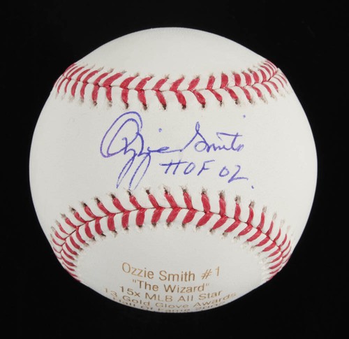 Ozzie Smith Hand Signed LIMITED 1/1 MLB Engraved Baseball "HOF 02" JSA COA - Picture 1 of 7