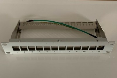 IT-BUDGET 10''Modulares Patchpanel f.Keystone Jacks,12 Port,1 HE, schwarz o. grau