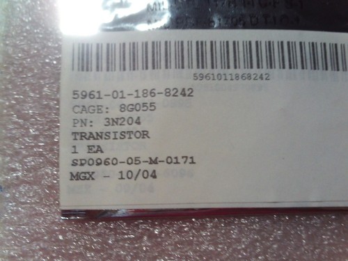 NJS TRANSISTOR PART #  3N204  NSN:  5961-01-186-8242 - Picture 3 of 3