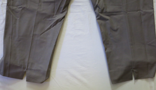 Zozo Beige Cropped Pants Cotton Blend Side Zip Stretch Back Slit Plus 24W - Picture 9 of 10