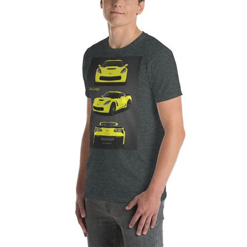 Gelb Vette C7 Z06 Besitzer Geschenk Vette Fahrer Kurzarm Unisex T-Shirt - Bild 2 von 9