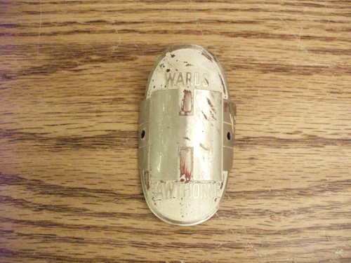 Vintage Wards Hawthorne Head Badge.....White.....Balloon Tire....Trusted Seller  - Afbeelding 1 van 2