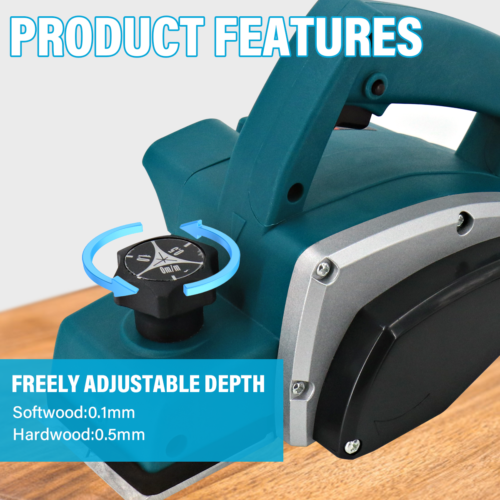 Portable 1200W Electric Wood Planer 3-1/4'' Hand Held Woodworking Power Tool - Picture 6 of 11