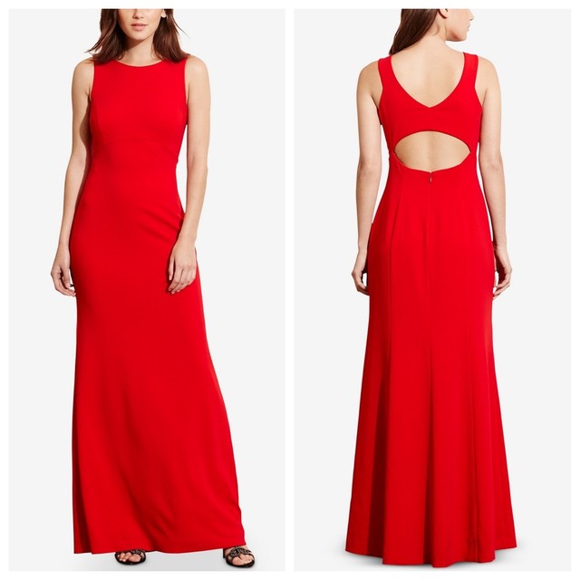 ralph lauren red maxi dress