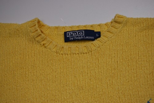 Lauren Ralph cotone girocollo taglia p27 L in giallo Uni Pullover dHrwvH