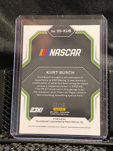 Kurt Busch 2023 Prizm Spotlight Signatures / Auto - Checked Flag # 23/50 - Bild 2 von 2