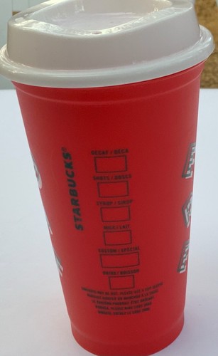 Starbucks 2013 Red Reusable Tumbler Coffee Cup with Lid 16 oz Merry Christmas 3D - Bild 2 von 6